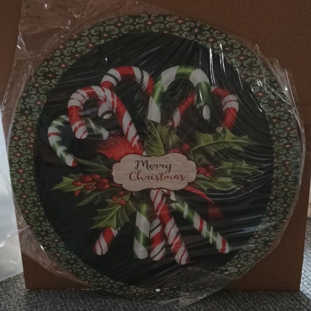 NIP Festive Candy Cane Christmas Sign Metal